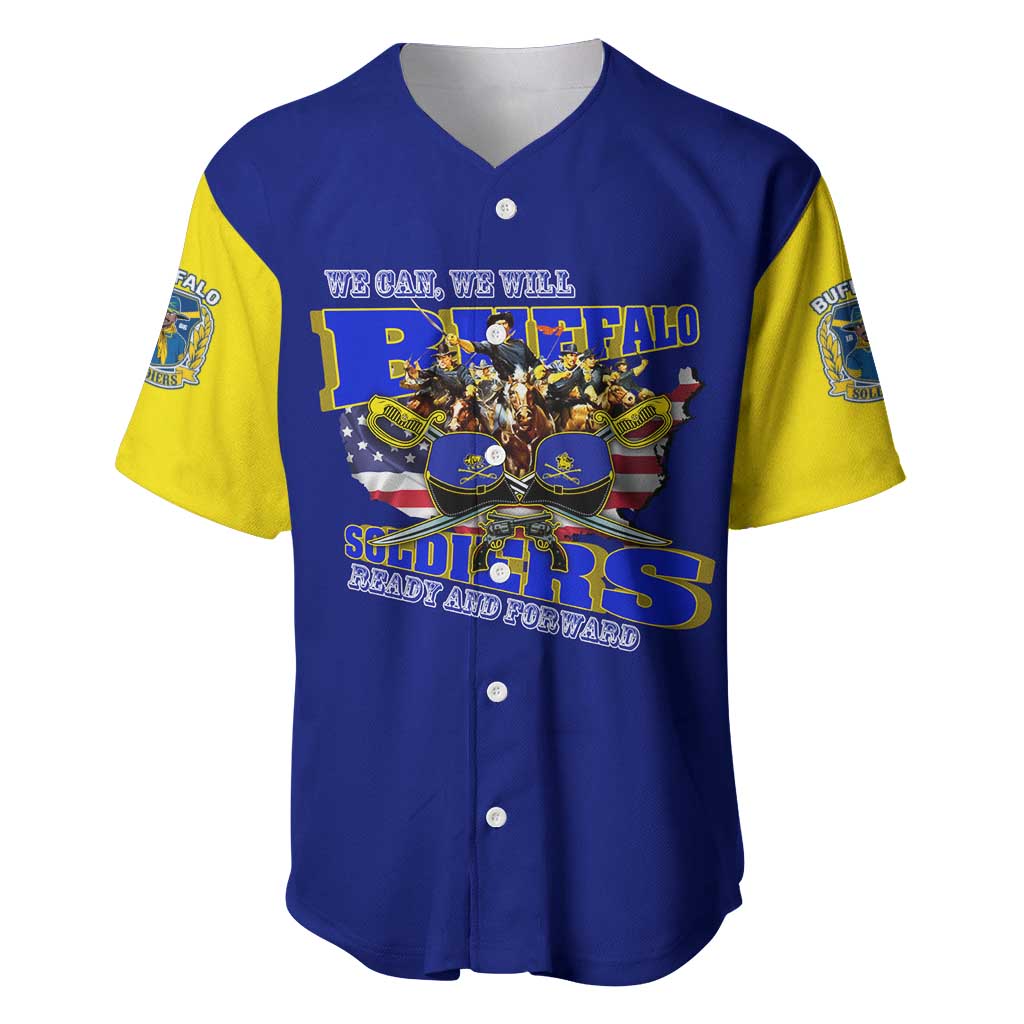 We Can We Will Buffalo Soldiers Baseball Jersey Us Army Ready and Forward DT02