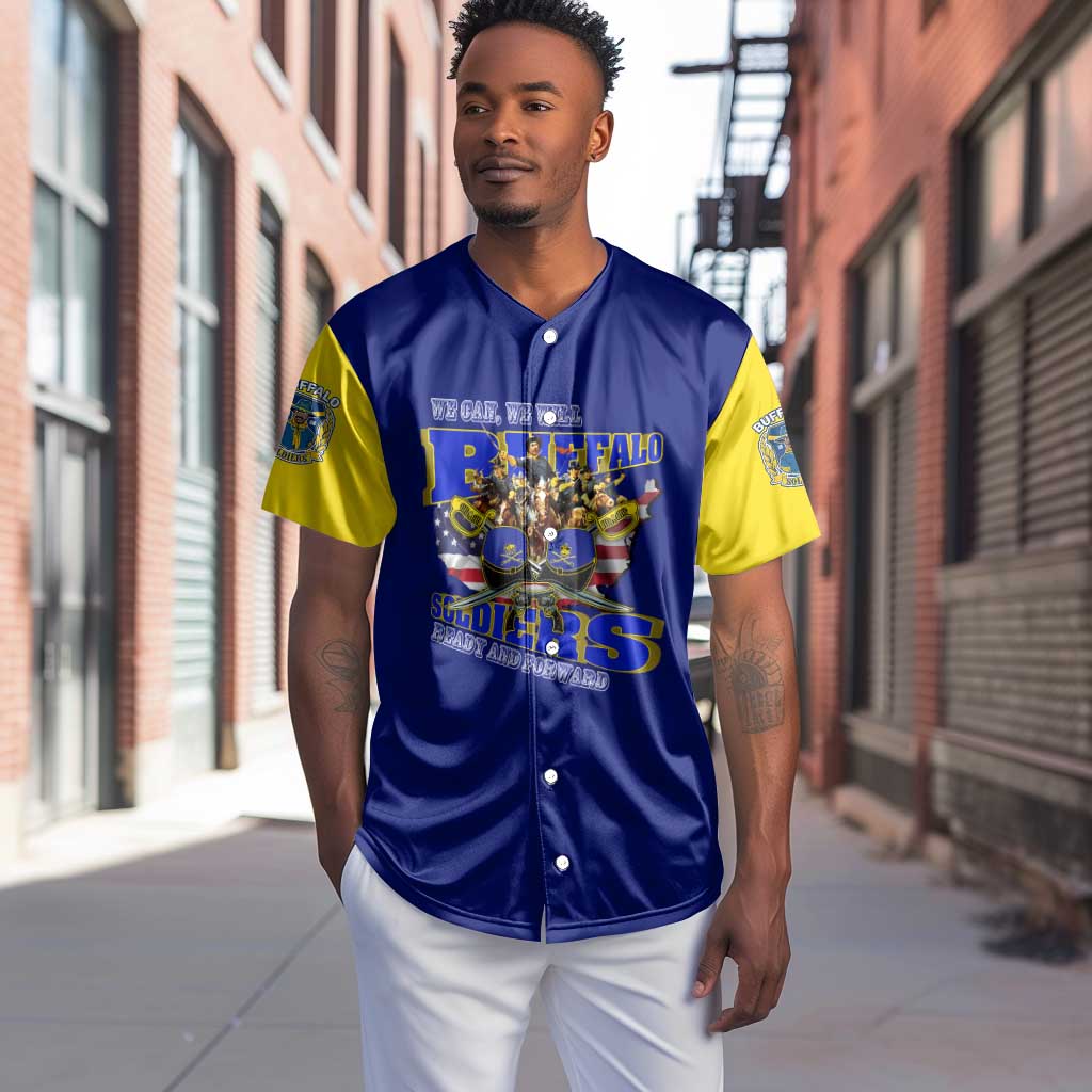 We Can We Will Buffalo Soldiers Baseball Jersey Us Army Ready and Forward DT02