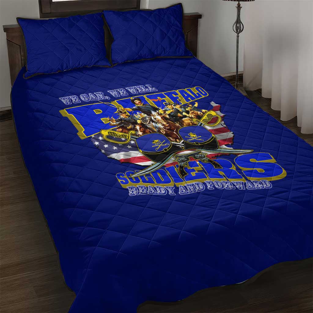 We Can We Will Buffalo Soldiers Quilt Bed Set Us Army Ready and Forward DT02