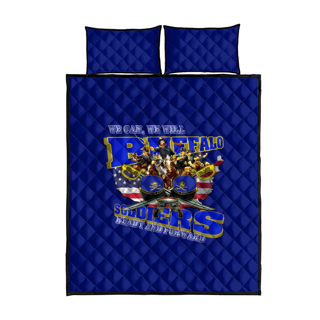 We Can We Will Buffalo Soldiers Quilt Bed Set Us Army Ready and Forward DT02