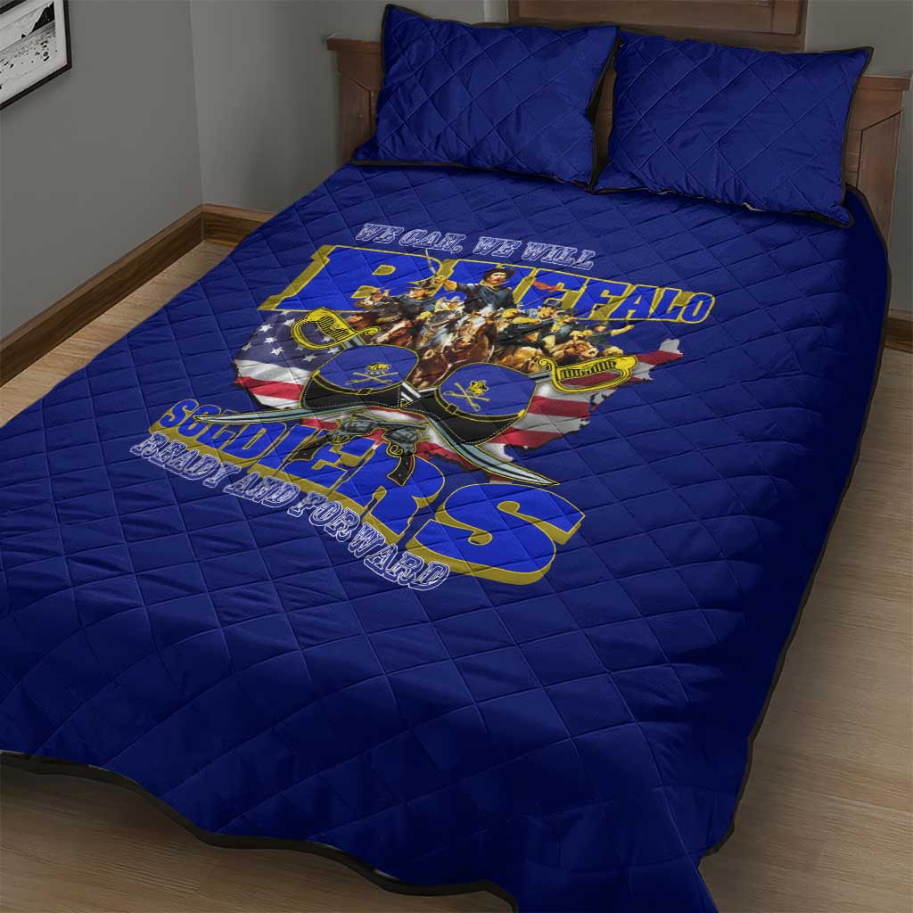 We Can We Will Buffalo Soldiers Quilt Bed Set Us Army Ready and Forward DT02