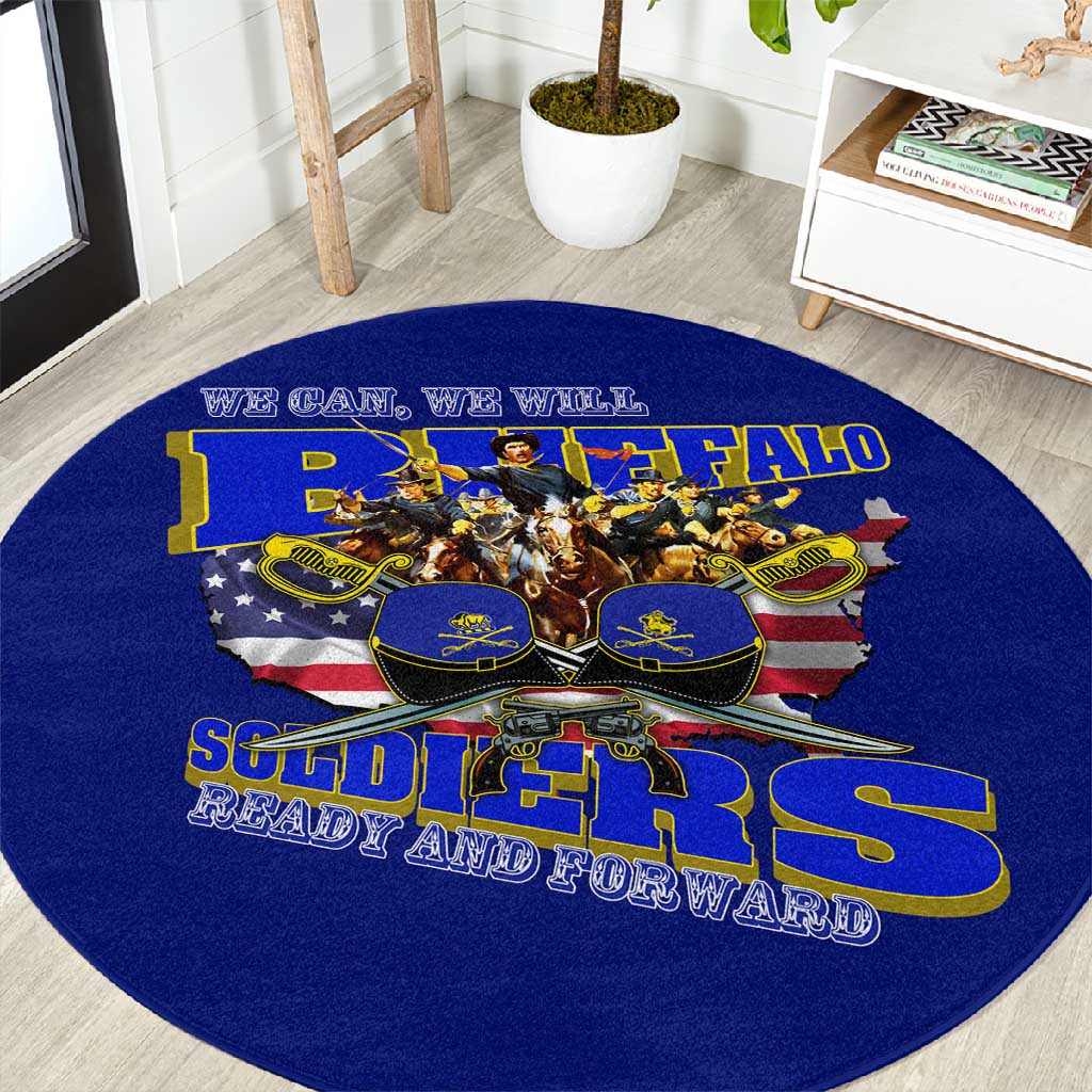 We Can We Will Buffalo Soldiers Round Carpet Us Army Ready and Forward DT02