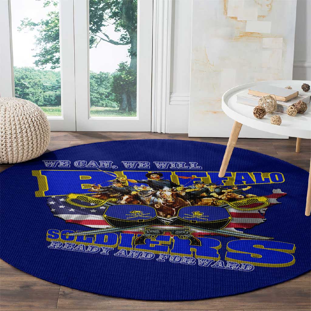 We Can We Will Buffalo Soldiers Round Carpet Us Army Ready and Forward DT02
