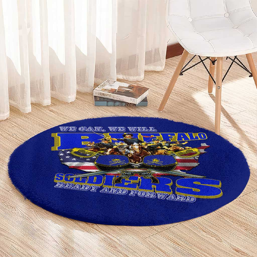 We Can We Will Buffalo Soldiers Round Carpet Us Army Ready and Forward DT02