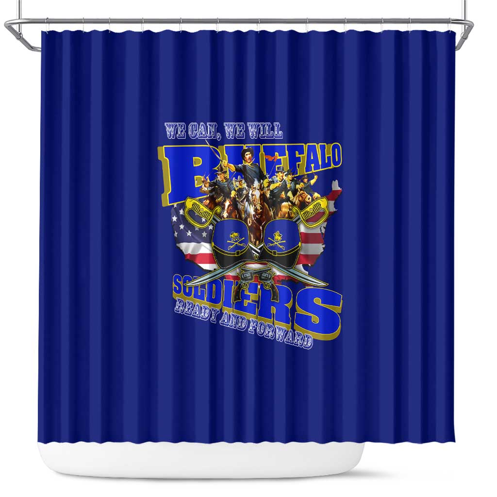 We Can We Will Buffalo Soldiers Shower Curtain Ready and Forward DT02