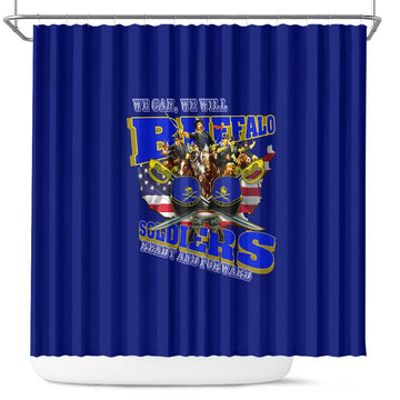 We Can We Will Buffalo Soldiers Shower Curtain Ready and Forward DT02