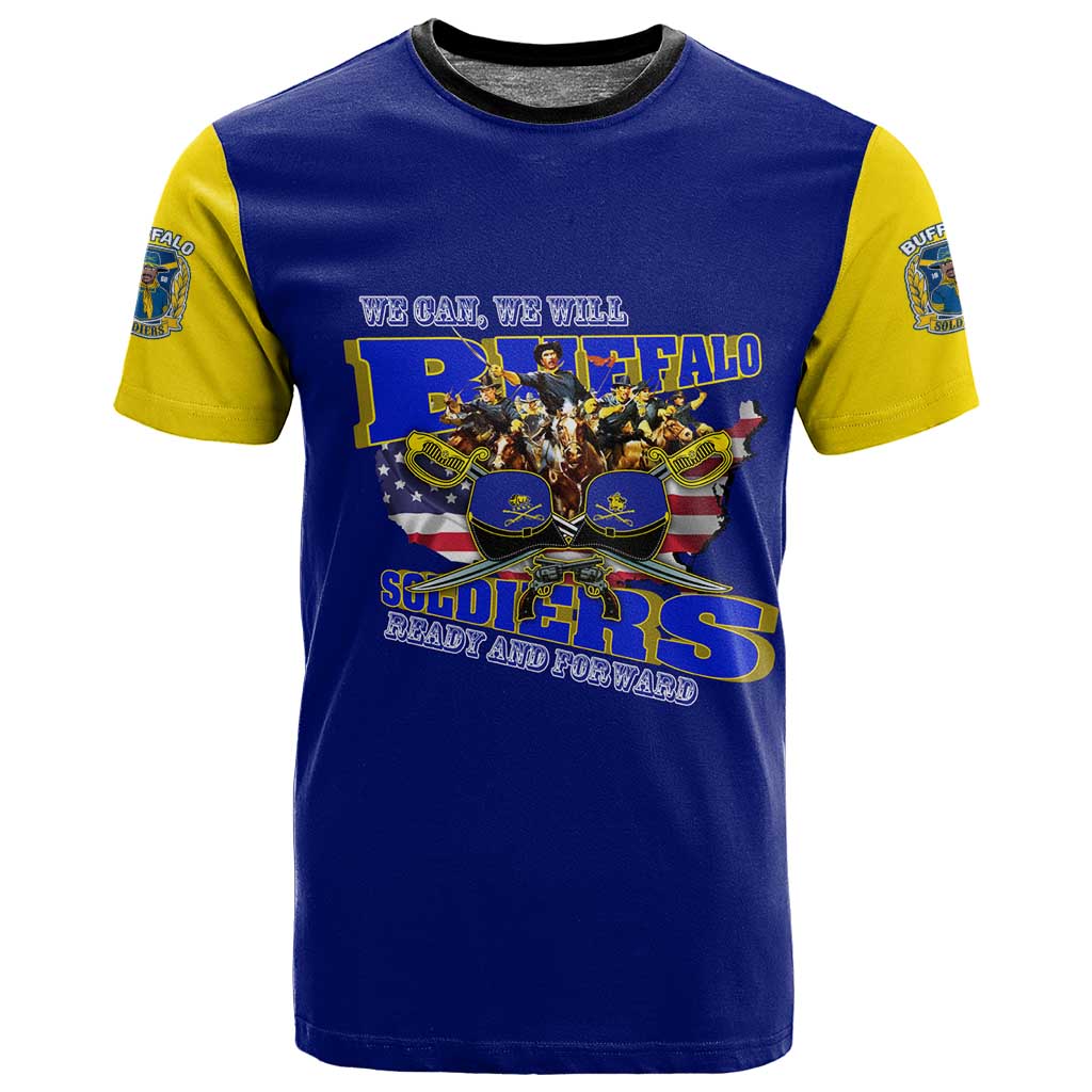 We Can We Will Buffalo Soldiers T shirt Us Army Ready and Forward DT02