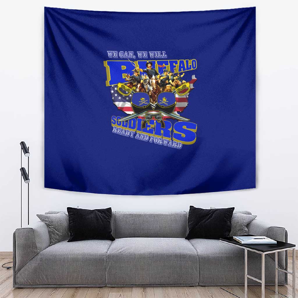 We Can We Will Buffalo Soldiers Tapestry Us Army Ready and Forward DT02