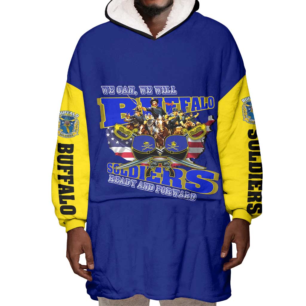 We Can We Will Buffalo Soldiers Wearable Blanket Hoodie Us Army Ready and Forward DT02