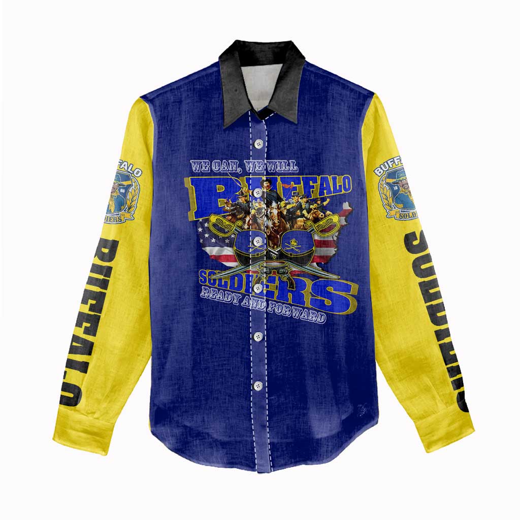 We Can We Will Buffalo Soldiers Women Casual Shirt Us Army Ready and Forward DT02