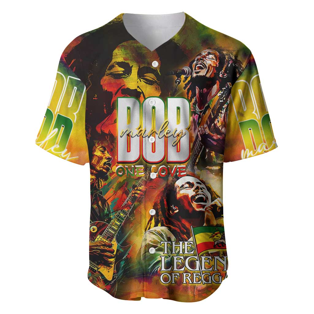 The Legend of Reggae One Love Baseball Jersey Bob Colorful Art DT02
