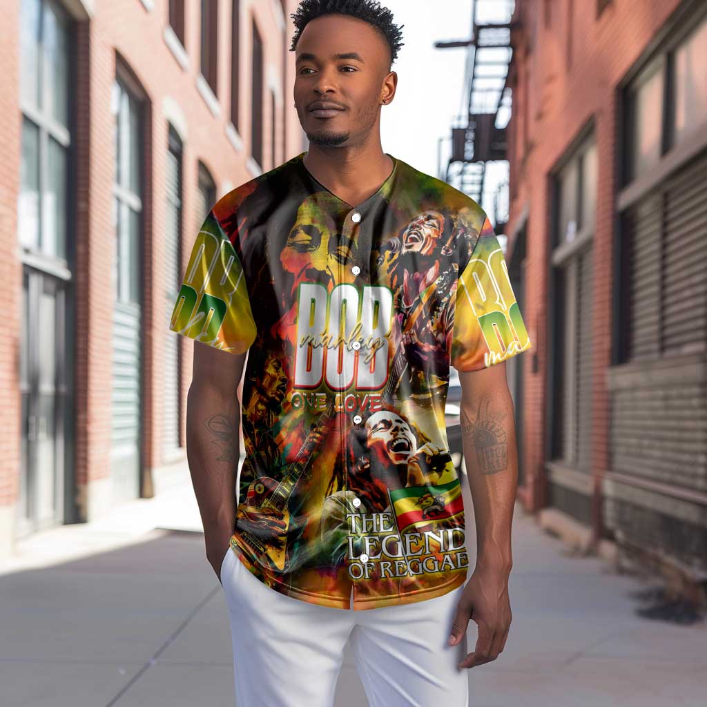 The Legend of Reggae One Love Baseball Jersey Bob Colorful Art DT02