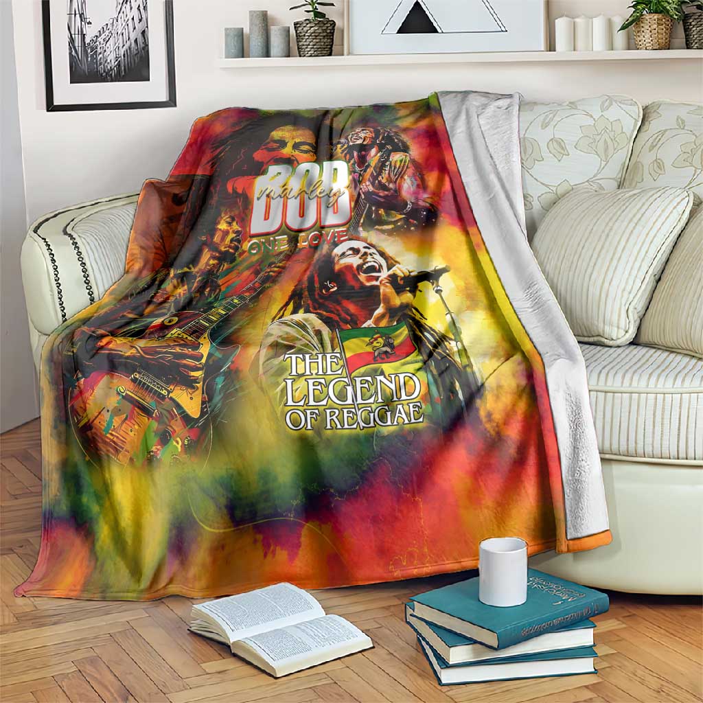 The Legend of Reggae One Love Blanket Bob Colorful Art DT02
