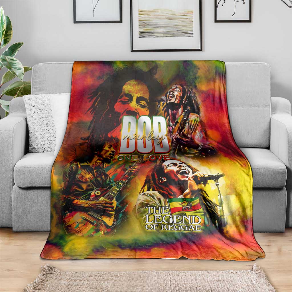 The Legend of Reggae One Love Blanket Bob Colorful Art DT02