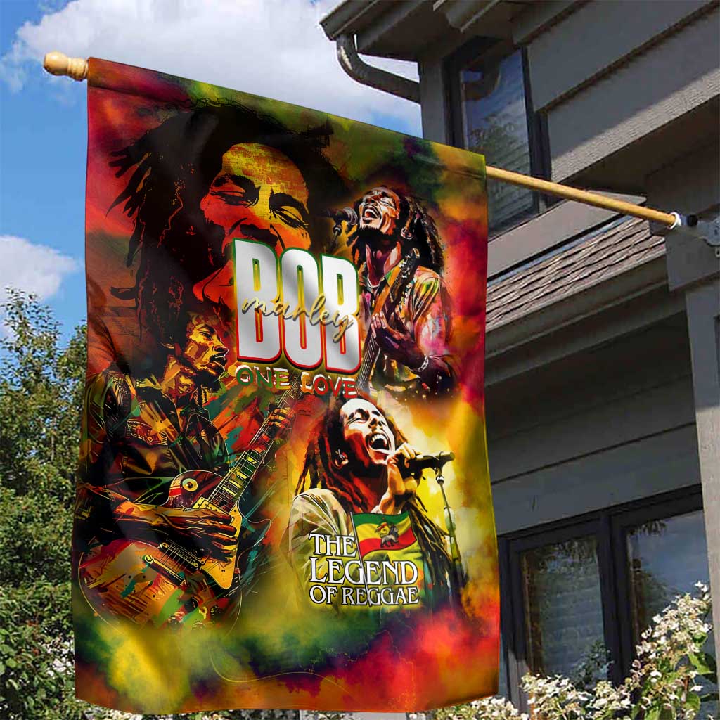 The Legend of Reggae One Love Garden Flag Bob Colorful Art DT02