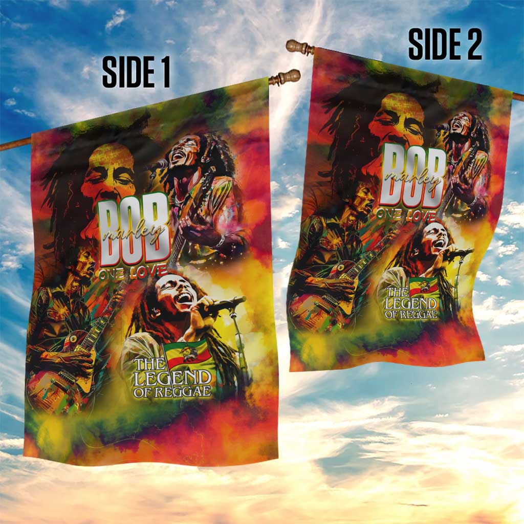 The Legend of Reggae One Love Garden Flag Bob Colorful Art DT02