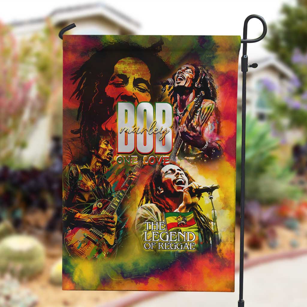The Legend of Reggae One Love Garden Flag Bob Colorful Art DT02