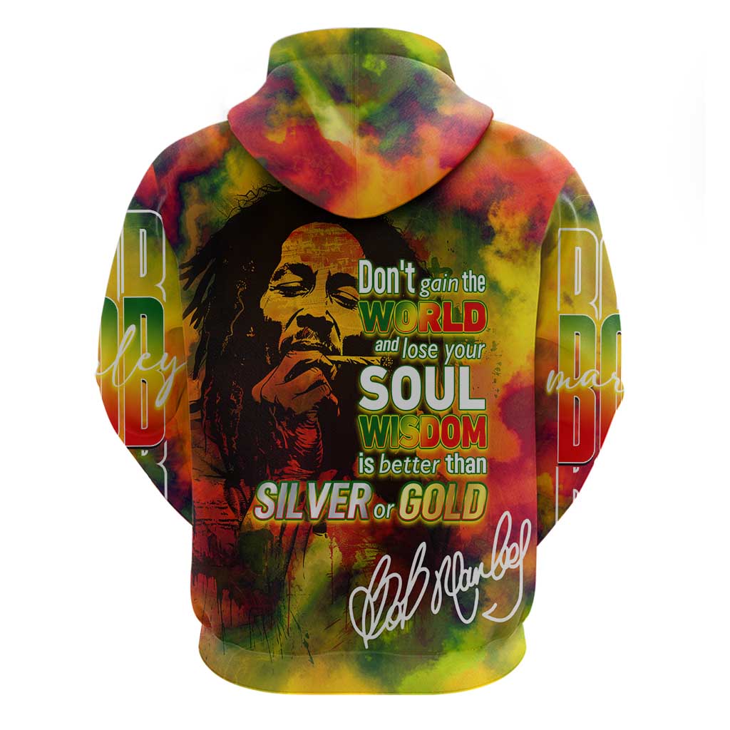 The Legend of Reggae Hoodie Bob One Love Colorful Art DT02