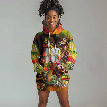 The Legend of Reggae One Love Hoodie Dress Bob Colorful Art DT02
