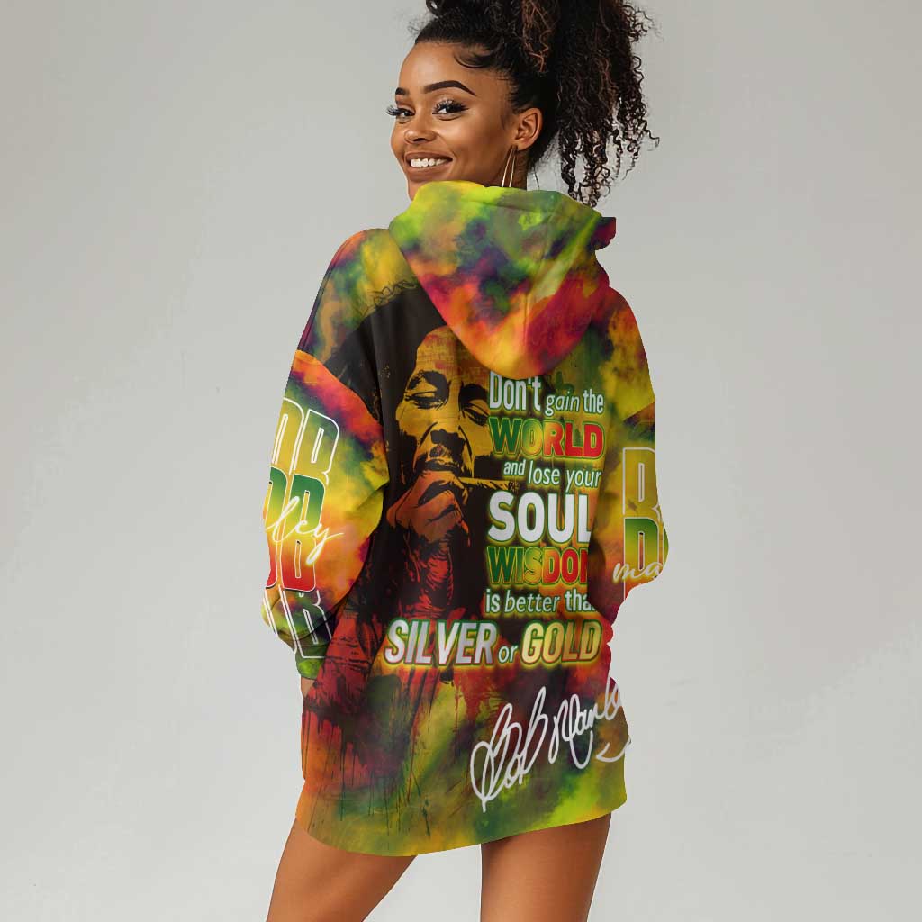 The Legend of Reggae One Love Hoodie Dress Bob Colorful Art DT02