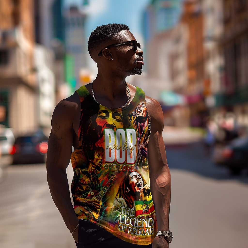 The Legend of Reggae One Love Men Tank Top Bob Colorful Art DT02