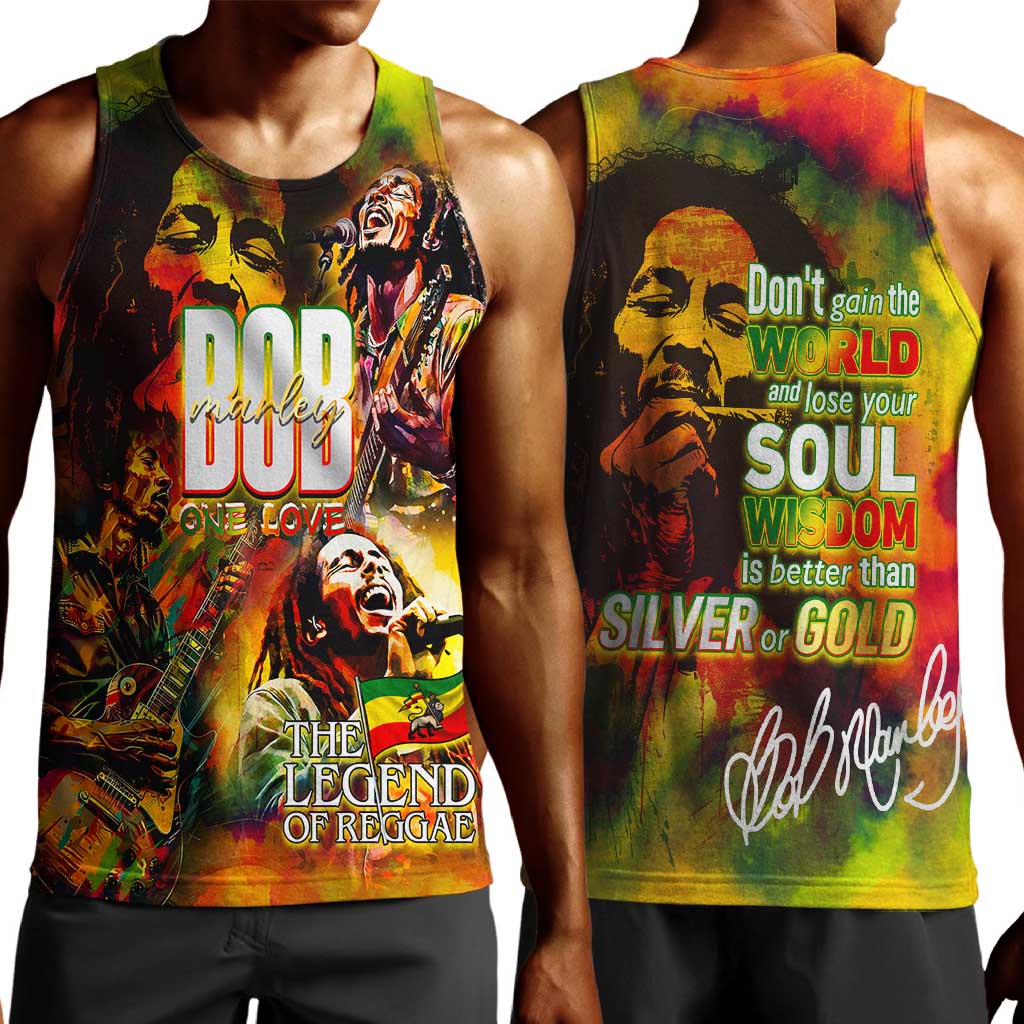 The Legend of Reggae One Love Men Tank Top Bob Colorful Art DT02
