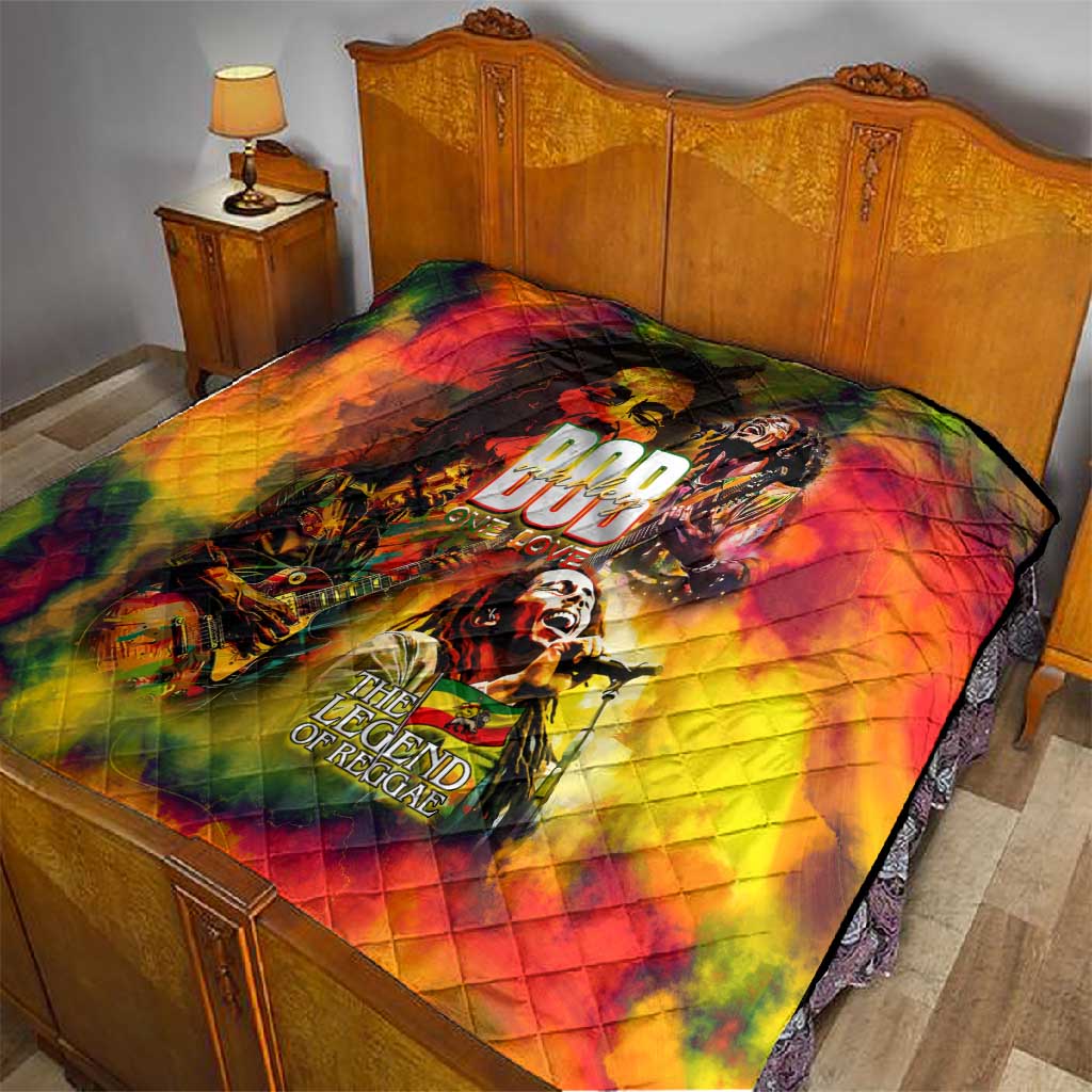 The Legend of Reggae One Love Quilt Bob Colorful Art DT02