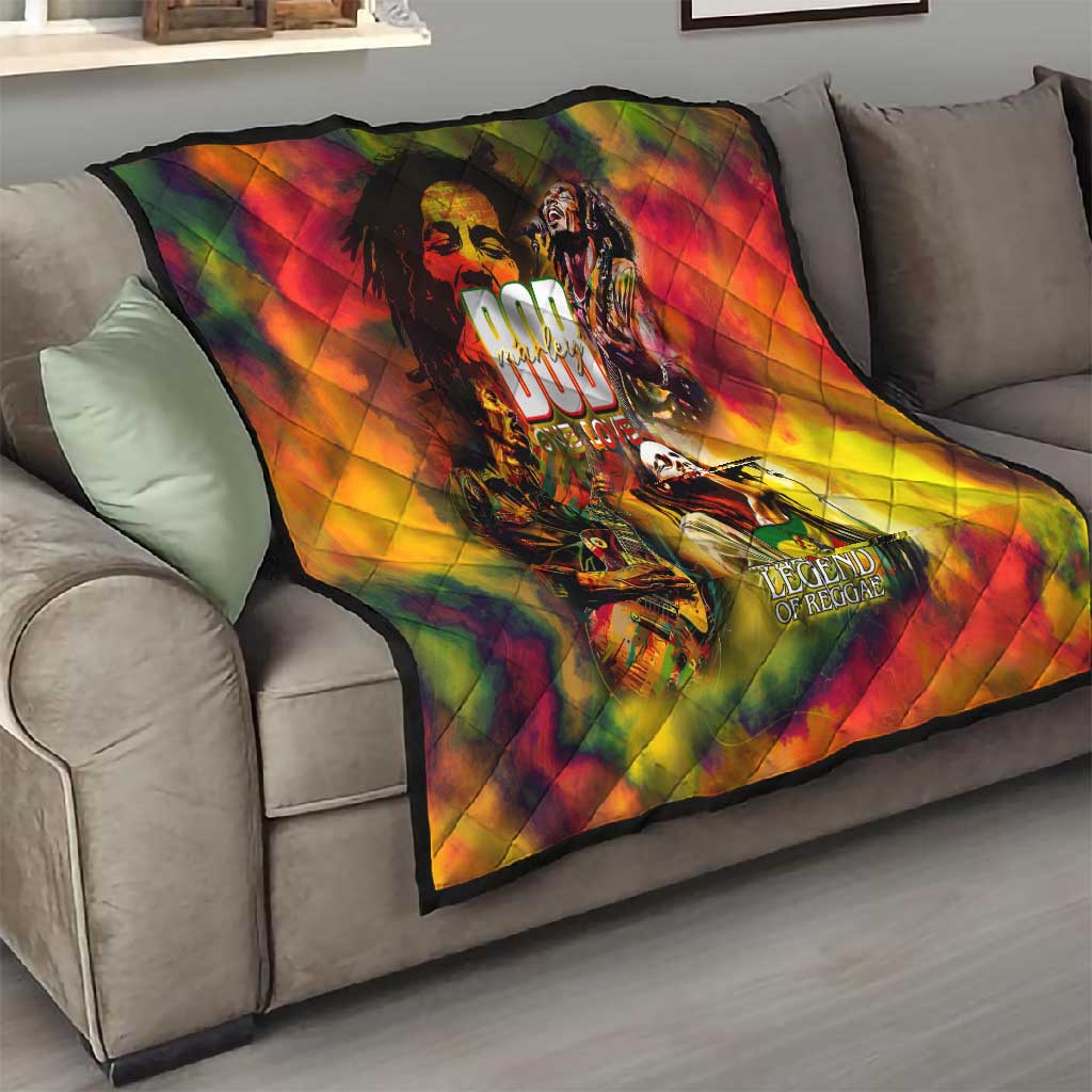 The Legend of Reggae One Love Quilt Bob Colorful Art DT02