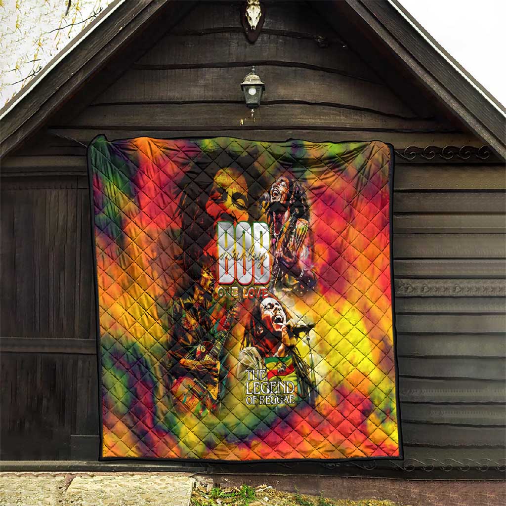 The Legend of Reggae One Love Quilt Bob Colorful Art DT02