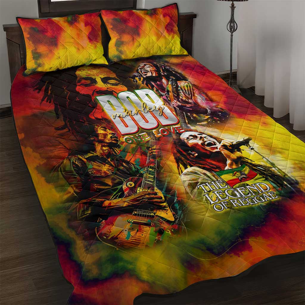 The Legend of Reggae One Love Quilt Bed Set Bob Colorful Art DT02