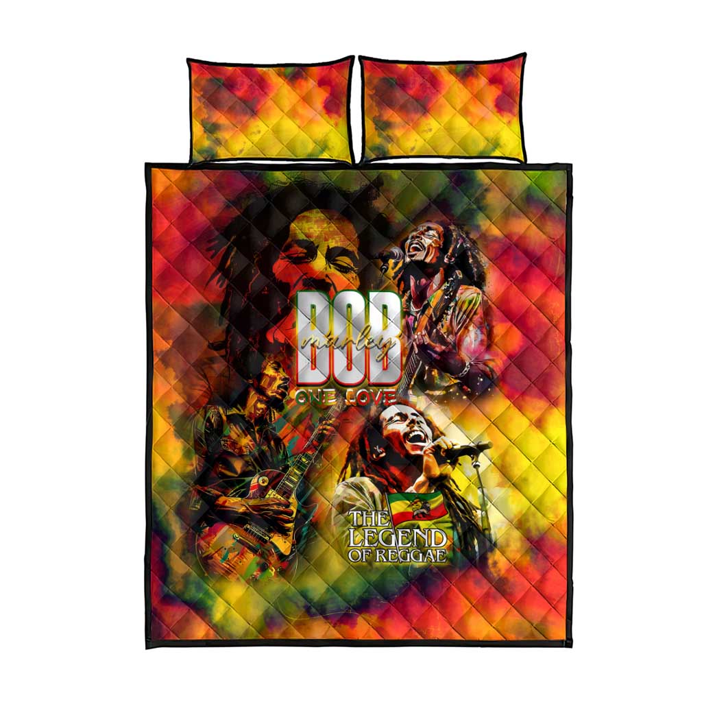 The Legend of Reggae One Love Quilt Bed Set Bob Colorful Art DT02
