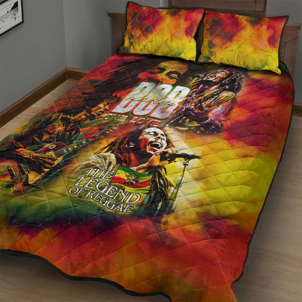 The Legend of Reggae One Love Quilt Bed Set Bob Colorful Art DT02