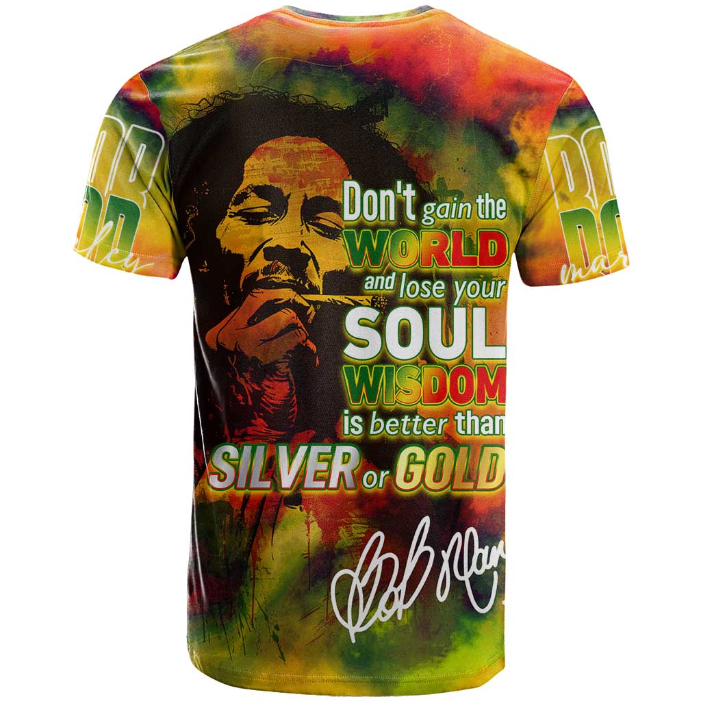 The Legend of Reggae One Love T shirt Bob Colorful Art DT02
