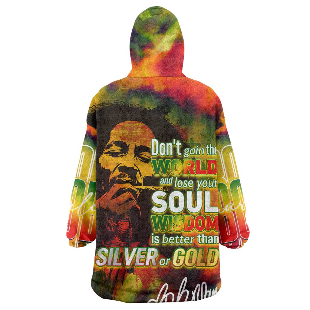 The Legend of Reggae One Love Wearable Blanket Hoodie Bob Colorful Art DT02