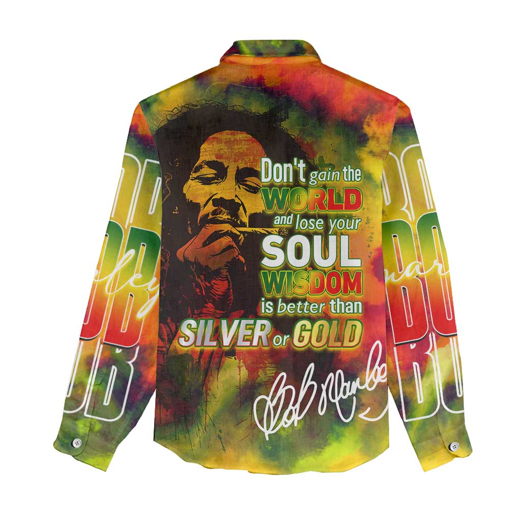 The Legend of Reggae One Love Women Casual Shirt Bob Colorful Art DT02