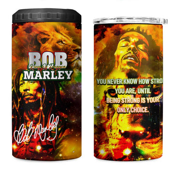 Bob King Of Reggae Rastafari Lion 4 in 1 Can Cooler Tumbler You Never Know How Strong You Are DT02