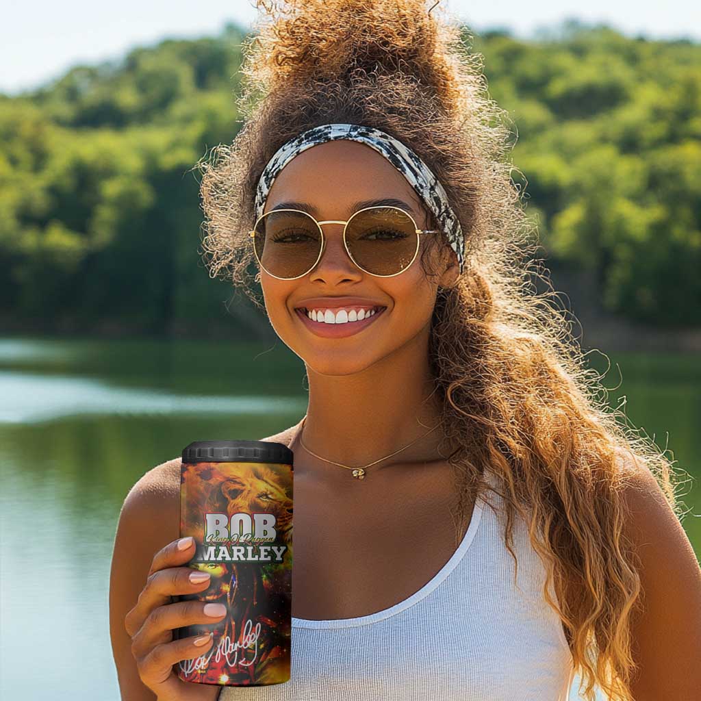 Bob King Of Reggae Rastafari Lion 4 in 1 Can Cooler Tumbler You Never Know How Strong You Are DT02
