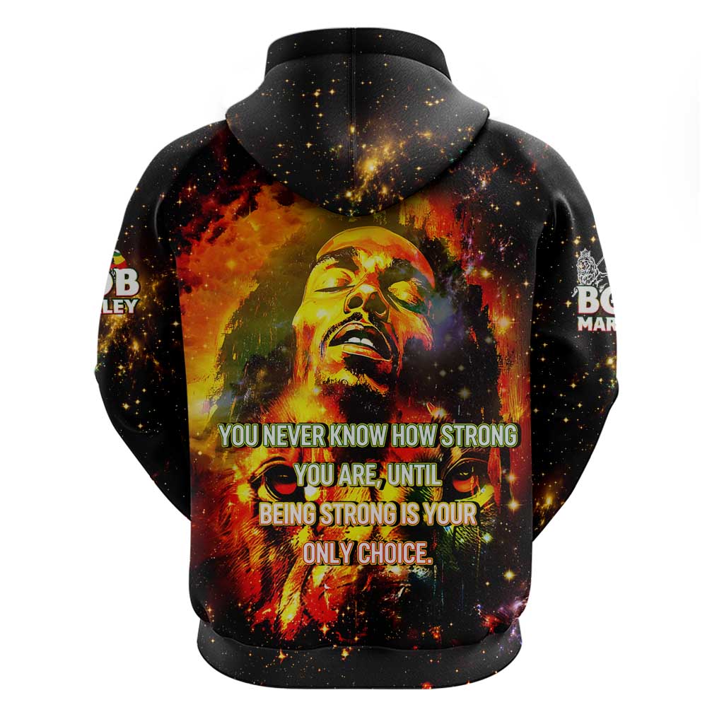Bob King Of Reggae Hoodie Rastafari Lion - You Never Know How Strong You Are DT02