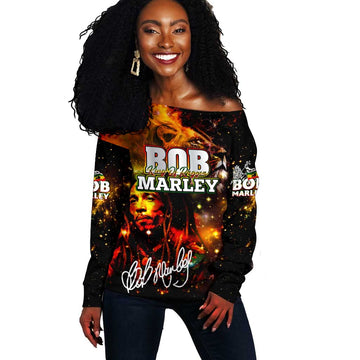 Bob King Of Reggae Rastafari Lion Off Shoulder Sweater You Never Know How Strong You Are DT02