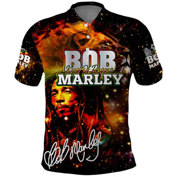 Bob King Of Reggae Polo Shirt Rastafari Lion - You Never Know How Strong You Are DT02