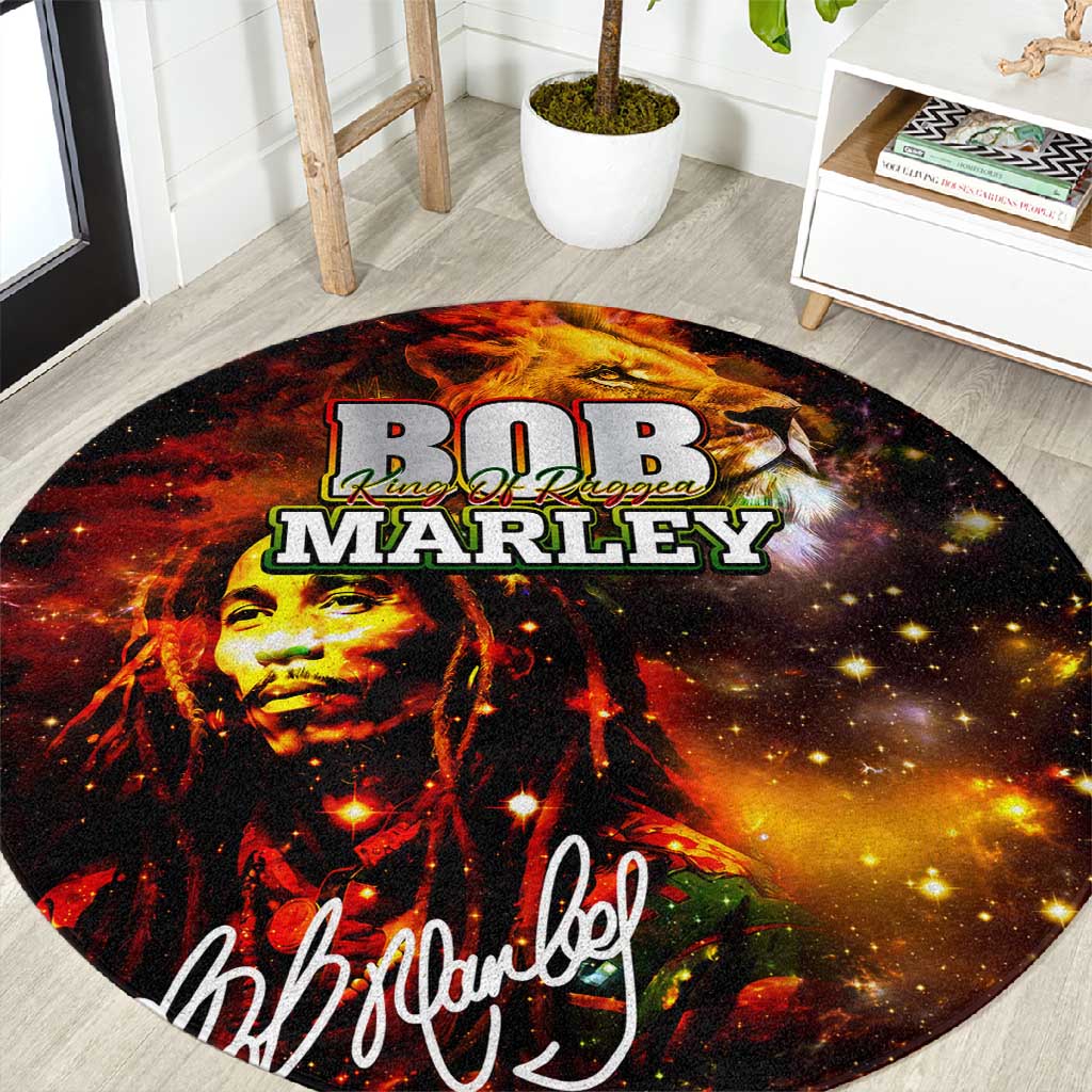 Bob King Of Reggae Rastafari Lion Round Carpet You Never Know How Strong You Are DT02