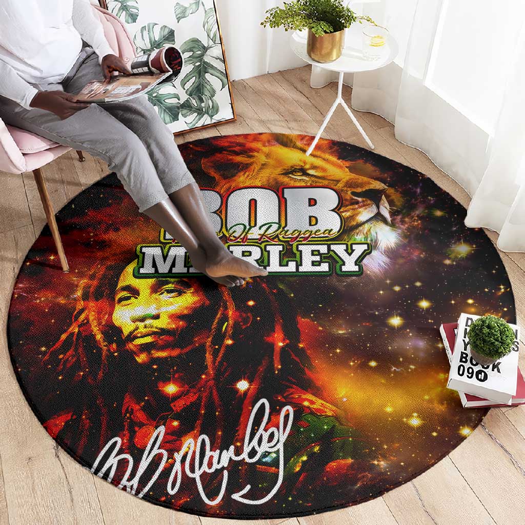 Bob King Of Reggae Rastafari Lion Round Carpet You Never Know How Strong You Are DT02