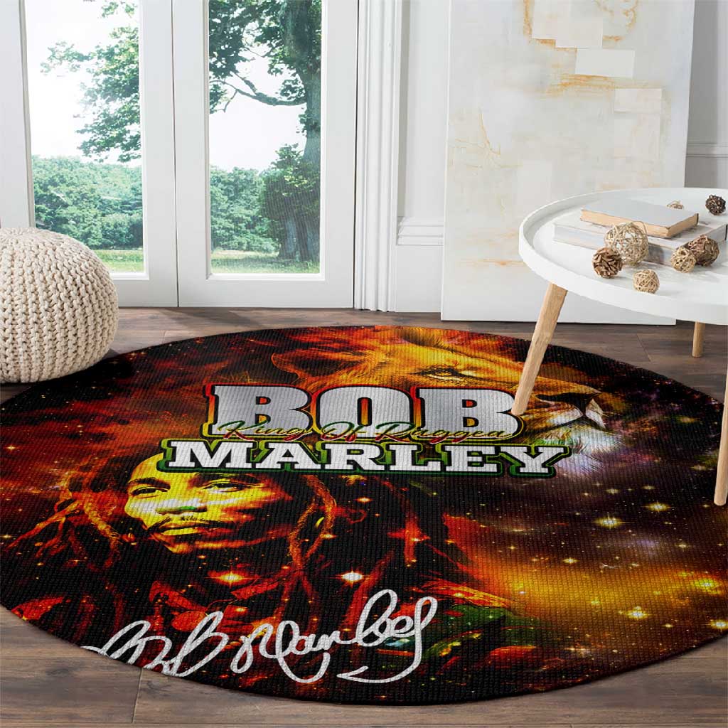 Bob King Of Reggae Rastafari Lion Round Carpet You Never Know How Strong You Are DT02