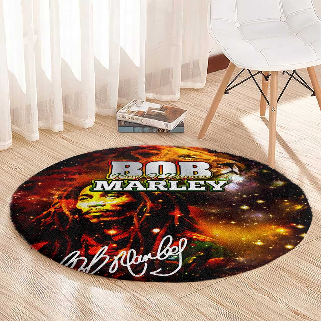 Bob King Of Reggae Rastafari Lion Round Carpet You Never Know How Strong You Are DT02