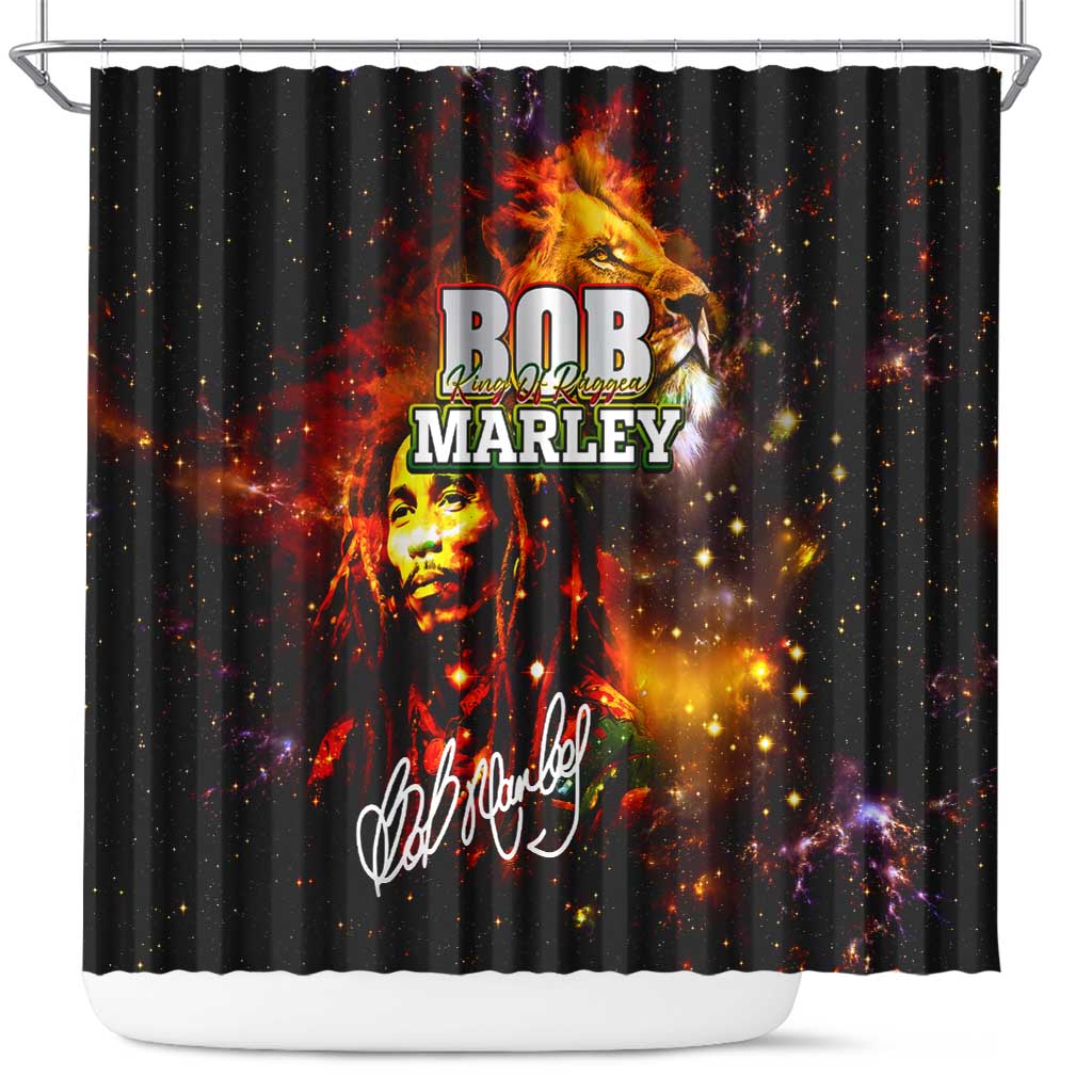 Bob King Of Reggae Shower Curtain Rastafari Lion - You Never Know How Strong You Are DT02