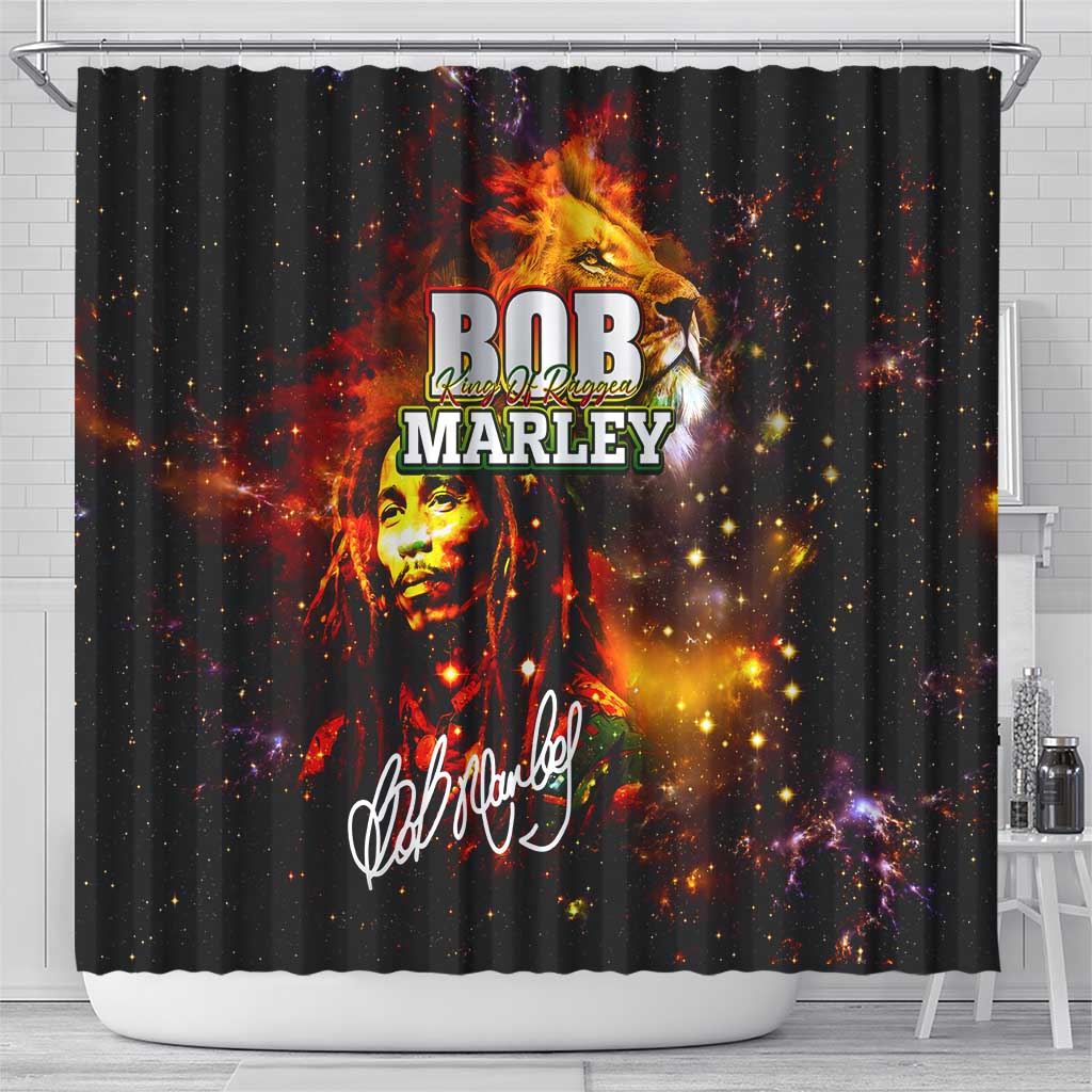 Bob King Of Reggae Shower Curtain Rastafari Lion - You Never Know How Strong You Are DT02