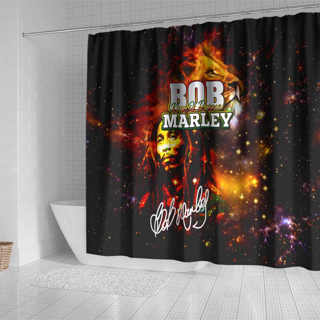 Bob King Of Reggae Shower Curtain Rastafari Lion - You Never Know How Strong You Are DT02