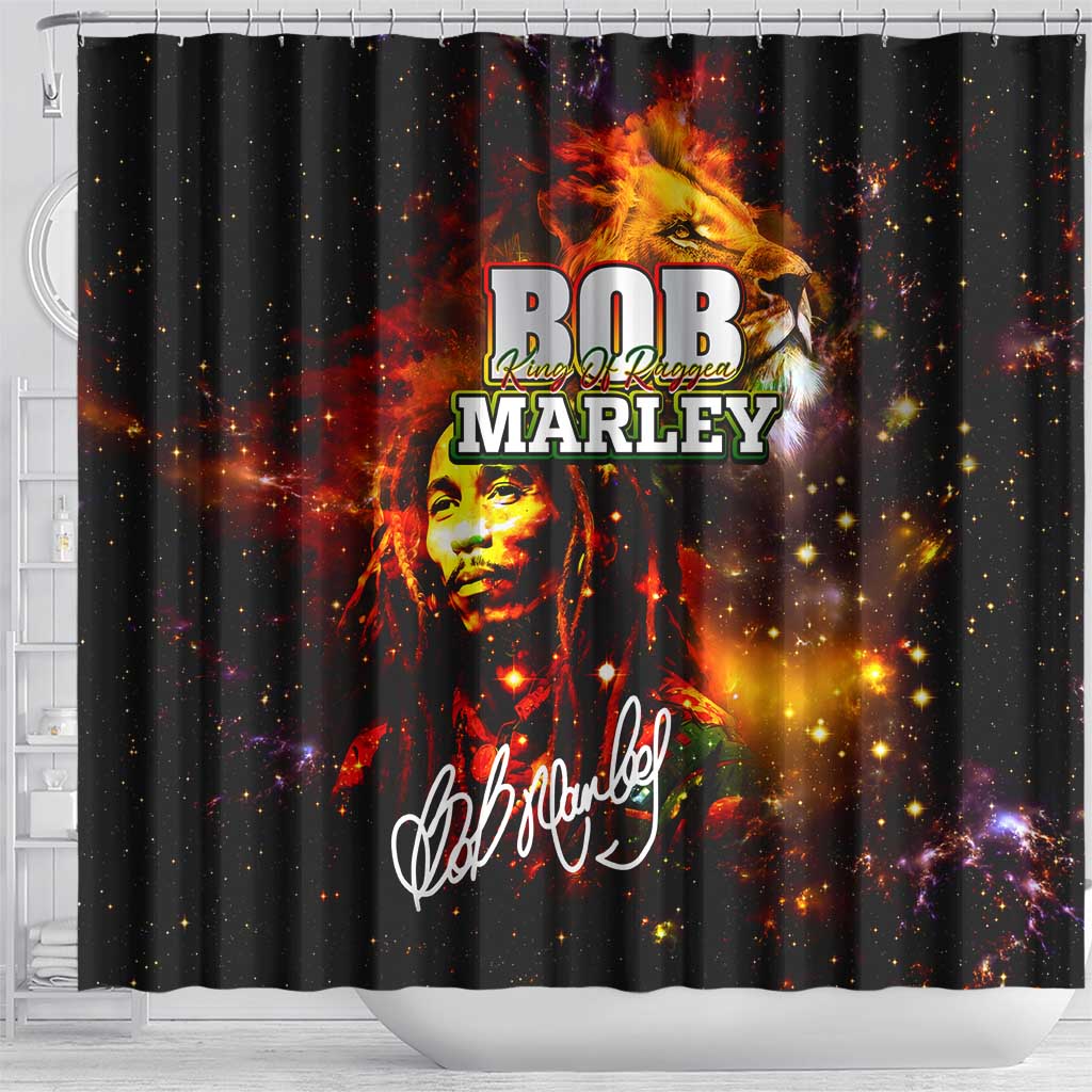 Bob King Of Reggae Shower Curtain Rastafari Lion - You Never Know How Strong You Are DT02