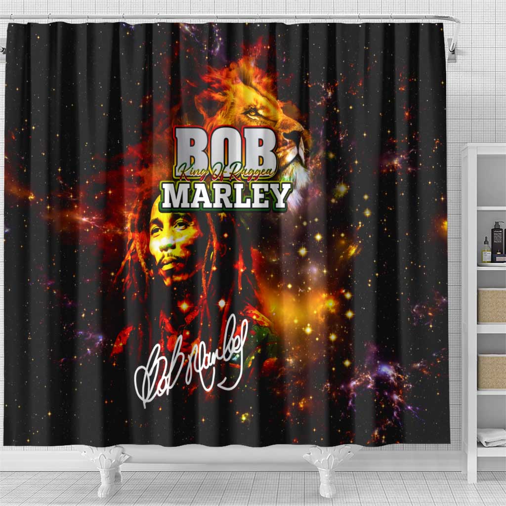 Bob King Of Reggae Shower Curtain Rastafari Lion - You Never Know How Strong You Are DT02