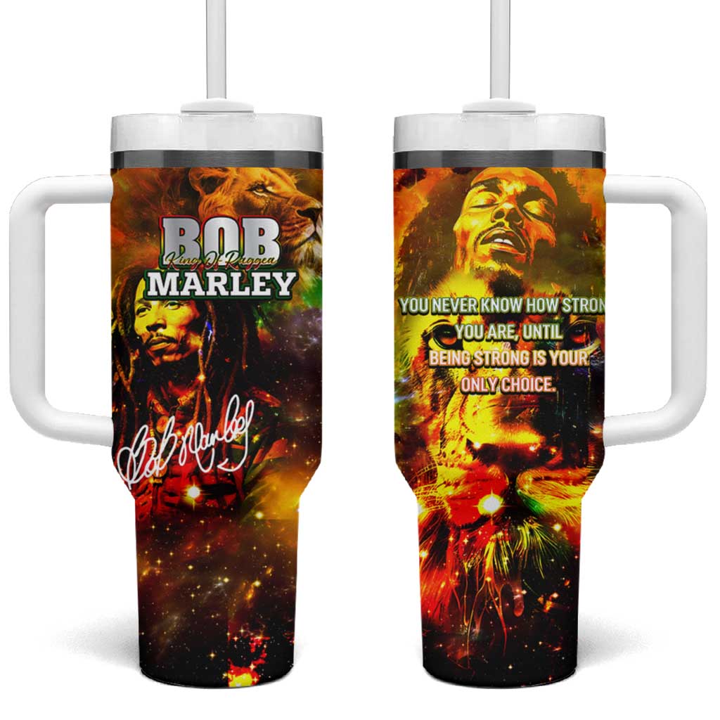 Bob King Of Reggae Rastafari Lion Tumbler With Handle You Never Know How Strong You Are DT02
